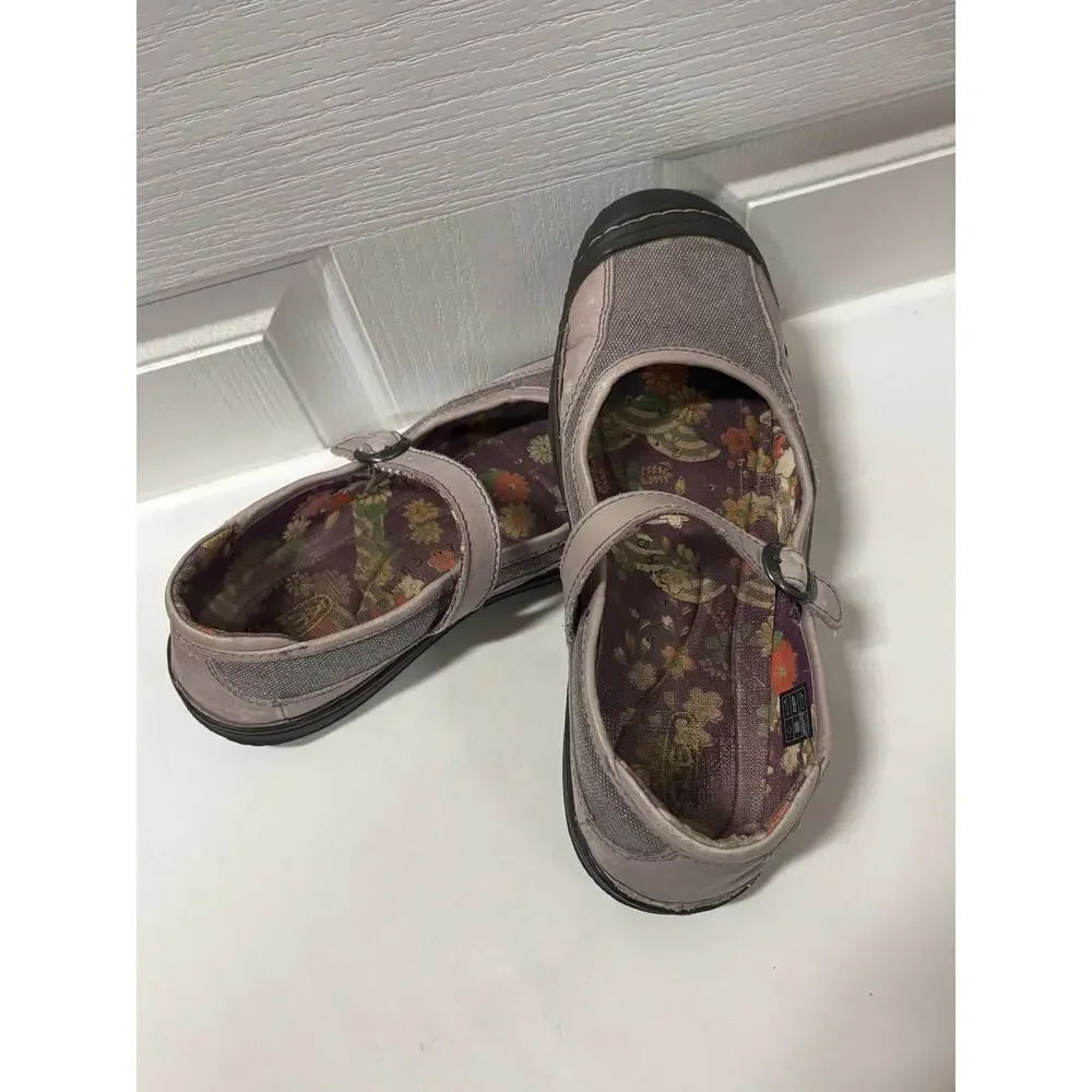 KEEN Mary Jane Flats Lavender Gray Canvas Leather Comfort Shoes Women’s US 9.5